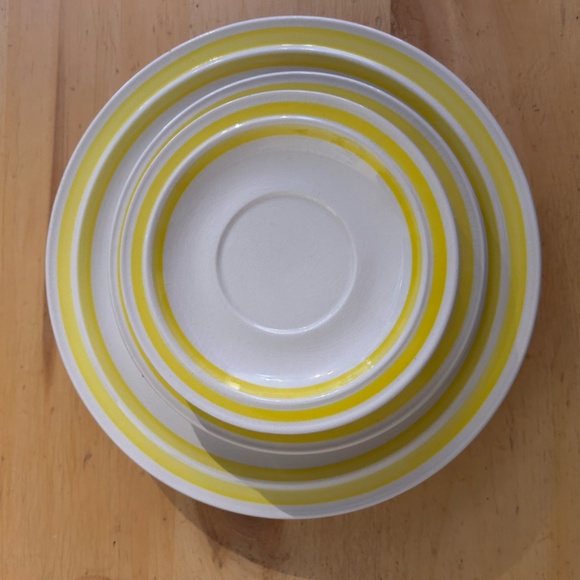 Set of 9 Vintage - 1546 Yellow Hand Painted Lunastone - Korea - Picture 13 of 16